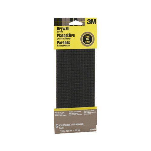 Photo 1 of 3M Fin Drywall Sanding Screens and Sheets, 4-3/16 in x 11-1/4 in, Black, 3pc