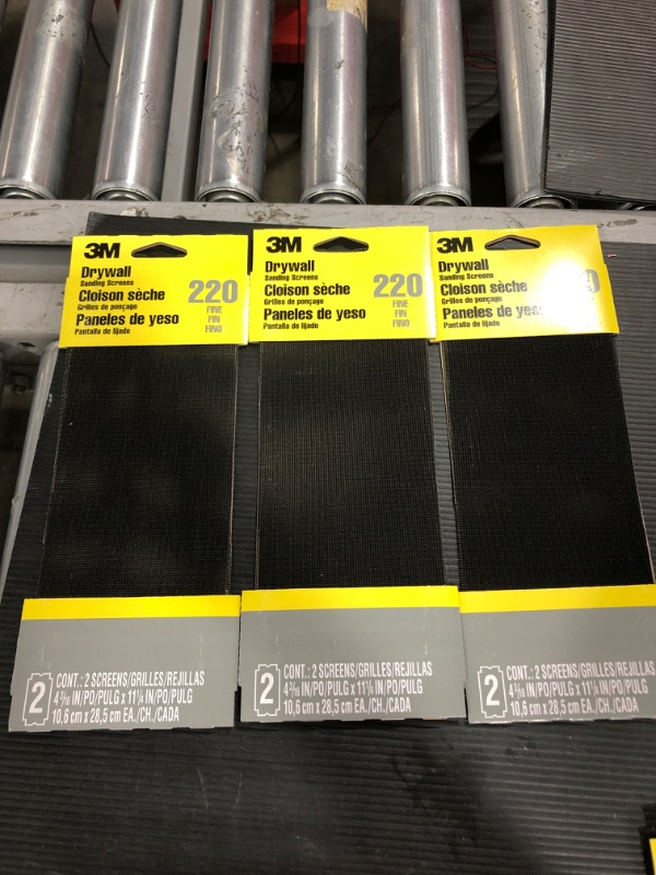 Photo 2 of 3M Fin Drywall Sanding Screens and Sheets, 4-3/16 in x 11-1/4 in, Black, 3pc