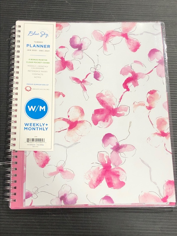 Photo 2 of Blue Sky 2021 Weekly & Monthly Planner, Flexible Cover, Twin-Wire Binding, 8.5" x 11", Orchid 