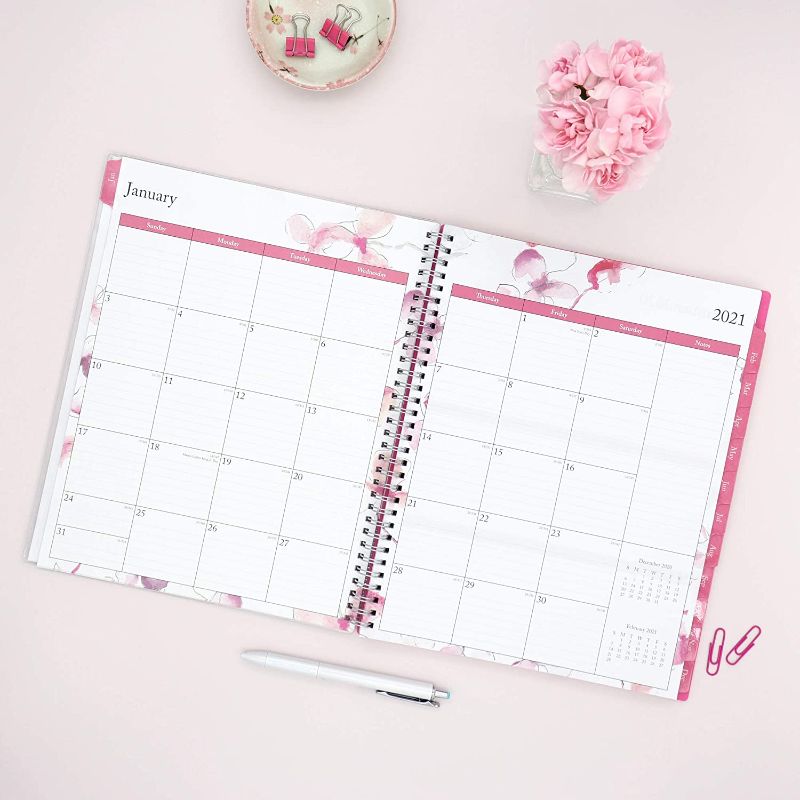 Photo 1 of Blue Sky 2021 Weekly & Monthly Planner, Flexible Cover, Twin-Wire Binding, 8.5" x 11", Orchid 