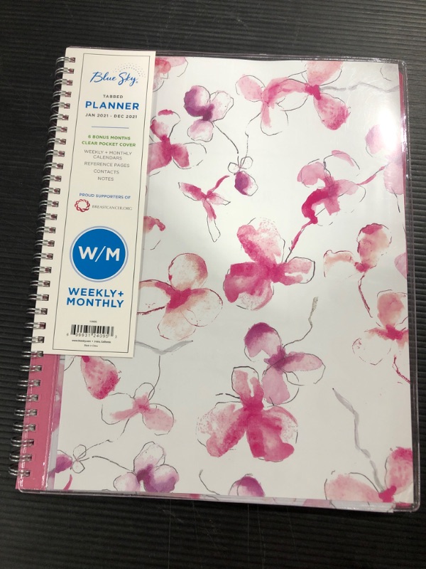 Photo 2 of 
Blue Sky 2021 Weekly & Monthly Planner, Flexible Cover, Twin-Wire Binding, 8.5" x 11", Orchid