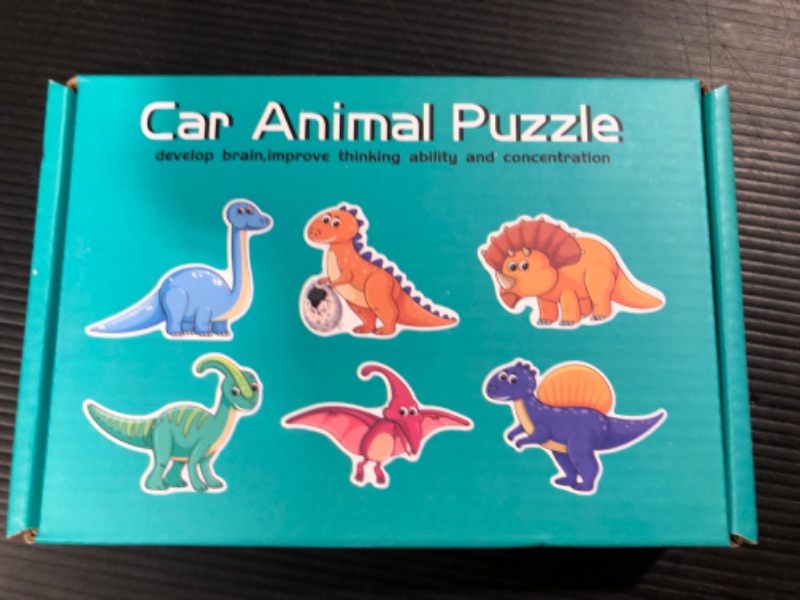 Photo 3 of  6 Pack Big Piece Wooden Dinosaur Jigsaw Puzzles for Toddlers