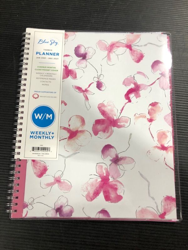 Photo 2 of Blue Sky 2021 Weekly & Monthly Planner, Flexible Cover, Twin-Wire Binding, 8.5" x 11", Orchid