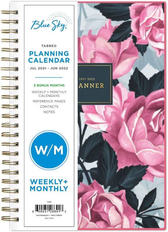 Photo 1 of Blue Sky 2021-2020 Academic Year Weekly & Monthly Planner, 5" x 8", Frosted Flexible Cover, Wirebound, Roosevelt Pink
