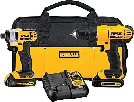 Photo 1 of DEWALT 20V Max Cordless Drill Combo Kit, 2-Tool (DCK240C2),Yellow/Black Drill Driver/Impact Combo Kit