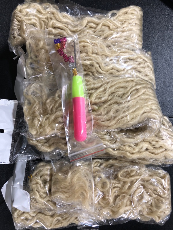 Photo 1 of 6 Packs Curly Faux Locs Crochet Hair 18 Inch Goddess Locs Crochet Hair Hippie Locs Synthetic Braids Hair Extensions (18Inch, 6Packs, 613#)