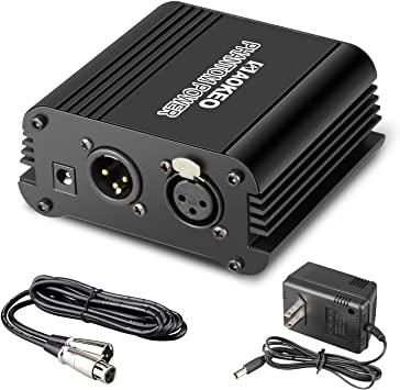 Photo 1 of Aokeo 1-Channel 48V Phantom Power Supply with Adapter, Bonus+XLR 3 Pin Cable for