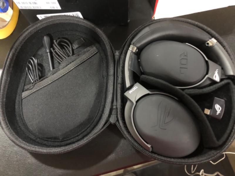 Photo 2 of ASUS ROG Strix Go 2.4 Wireless Gaming Headset with USB-C 2.4 GHz Adapter | Ai Powered Noise-Cancelling Microphone | Over-Ear Headphones for PC, Mac, Nintendo Switch, and PS5/4
