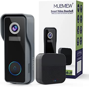 Photo 1 of Wireless Doorbell Camera with Chime, MUBVIEW WiFi Video Doorbell Camera with Motion Detector, Anti-Theft Device, 2K HD, Night Vision, 2-Way Audio, Storage (Optional)
