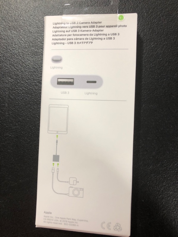 Photo 2 of Apple Lightning to USB3 Camera Adapter
