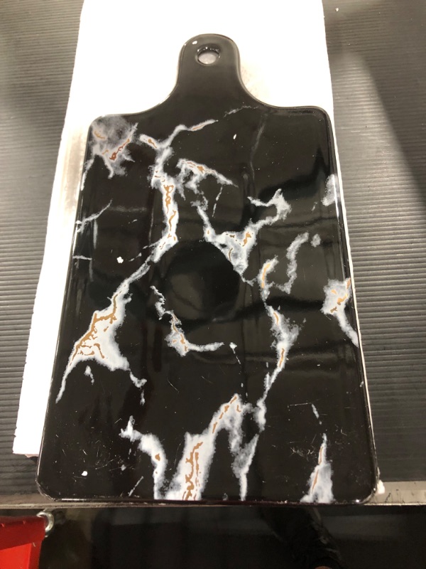 Photo 1 of Black Marble Rectangle serving plate(food/tray/dish/Platter/ Dinner/cheeseboard)
