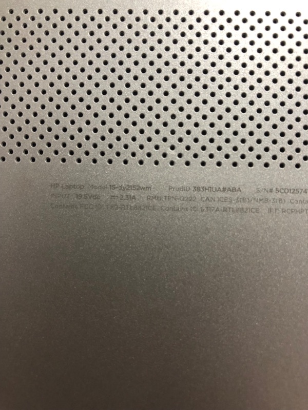 Photo 6 of HP 15-dy2152wm 15.6" FHD i5-1135G7 2.4GHz Intel Iris Xe Graphics 8GB RAM 512GB SSD Win 10 Home or higher Natural Silver
