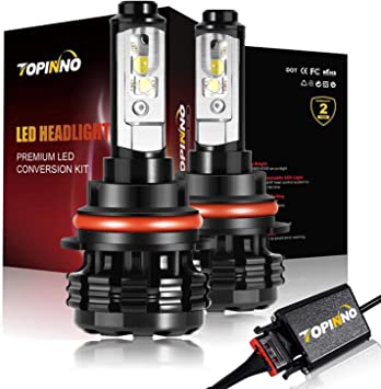 Photo 2 of TOPINNO LED Headlight Bulbs Conversion Kit, Extremely Bright CREE XHP50 10000LM, 9007-6000K Xenon White Headlight Assembly