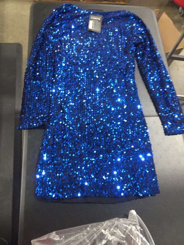 Photo 2 of (M) Blue sparkling dress 
