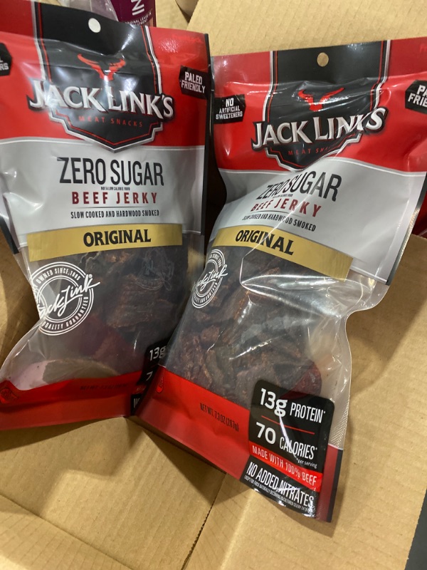 Photo 1 of ZERO SUGAR ORIGINAL BEEF JERKY
2 PACK 
EXP: 02/15/2022