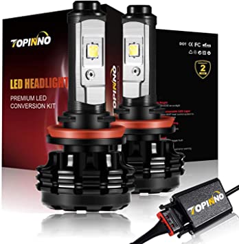 Photo 1 of TOPINNO LED Headlight Bulbs Conversion Kit, Extremely Bright CREE (XHP50+XML2) 14000LM, H4 (9003) - 6000K Xenon White Headlight Assembly
