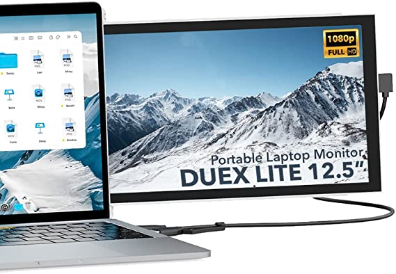 Photo 1 of New Mobile Pixels Duex Lite Portable Monitor, 12.5" Full HD IPS Dual Monitor for laptops, USB C/USB A Powered Plug and Play Portable Display,Windows/Apple Compatible (White)
