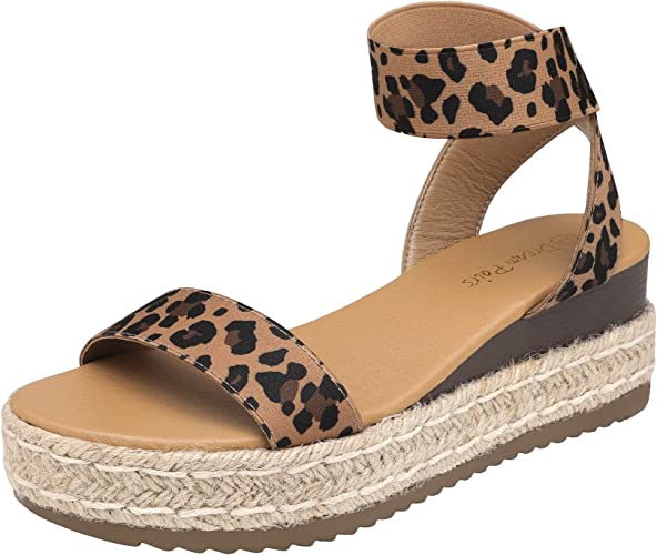 Photo 1 of DREAM PAIRS Women's Ankle Strap Espadrilles Platform Wedges Sandal, Size 9