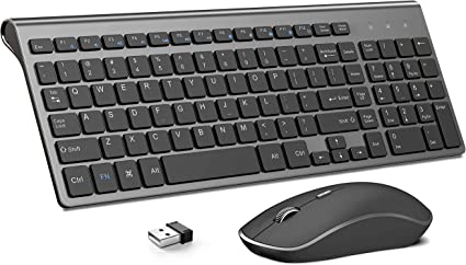 Photo 1 of Wireless Keyboard and Mouse,J JOYACCESS 2.4G Ergonomic and Slim Wireless Keyboard Mouse Combo Designed for Computer,Windows, PC, Laptop,Tablet - Black Grey
