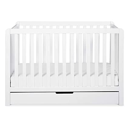 Photo 1 of Carter's by DaVinci Colby 4-in-1 Convertible Crib with Trundle Drawer in White, Greenguard Gold Certified, Undercrib Storage
