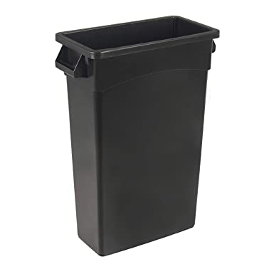 Photo 1 of AmazonCommercial 23 Gallon Commercial Slim Trash Can, Black, 2-pack
