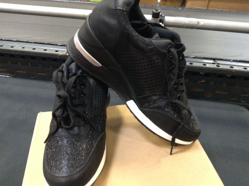 Photo 1 of black sparkles womens tennis shoes--- Size 10