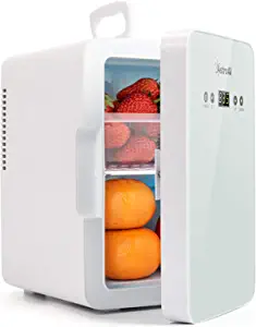 Photo 1 of AstroAI Mini Fridge 6 Liter/8 Can Skincare Fridge for Bedroom - Upgraded Temperature Control Panel - AC/DC Thermoelectric Portable Cooler and Warmer for Gift, Skin Care, Foods, ETL Listed (White)
