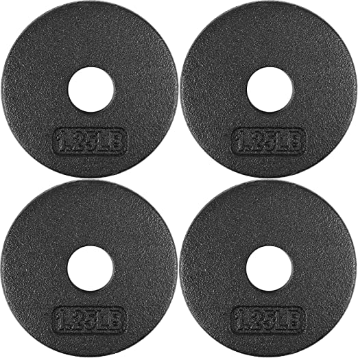Photo 1 of A2ZCare Standard Cast Iron Weight Plates 1-Inch Center-Hole For Adjustable Dumbbells, Standard Barbell 1.25LBS