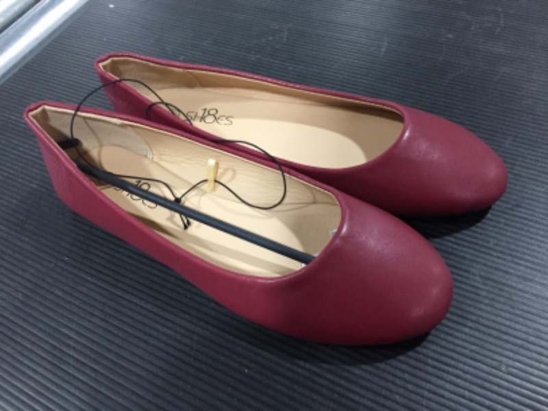 Photo 2 of sH18es Womens Ballerina Ballet Flat Shoes SIZE 7 burgundy