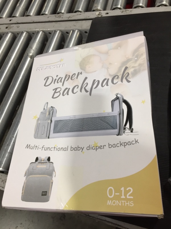 Photo 1 of Diaper Bag Backpack with Changing Station, DerJunstar Baby Diaper Bags for Baby Boy & Girls, Multifunctional Travel Diaper Waterproof Backpack, New Mom Gifts for Women,B. Gray
