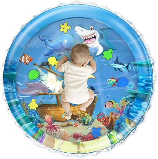 Photo 1 of iHaHa 40''X40'' Baby Tummy Time Water Play Mat, Infant Baby Water Mat Toys for 0 3 6 9 12 Months Newborn Infant Toddler Boy Girl
