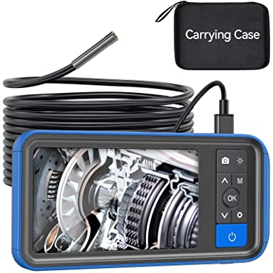 Photo 1 of 5.5mm Endoscope Camera with Screen, Teslong 0.21inch Ultra Slim Borescope Inspection Camera with Light, Flexible Automotive Scope Camera, Home Waterproof Fiber Optic Snake Bore Cam for Sewer(16.5ft)

