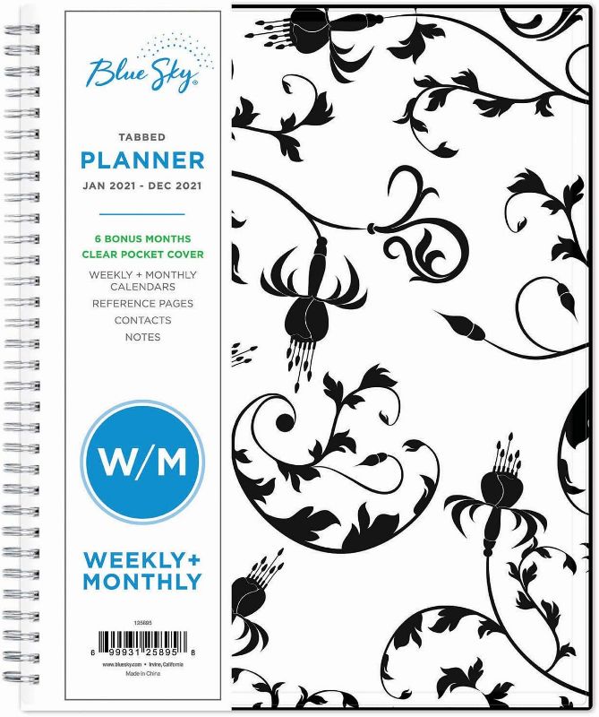 Photo 1 of Blue Sky 2021 Weekly & Monthly Planner, Flexible Cover, Twin-Wire Binding, 8.5" x 11", Analeis (124091)
