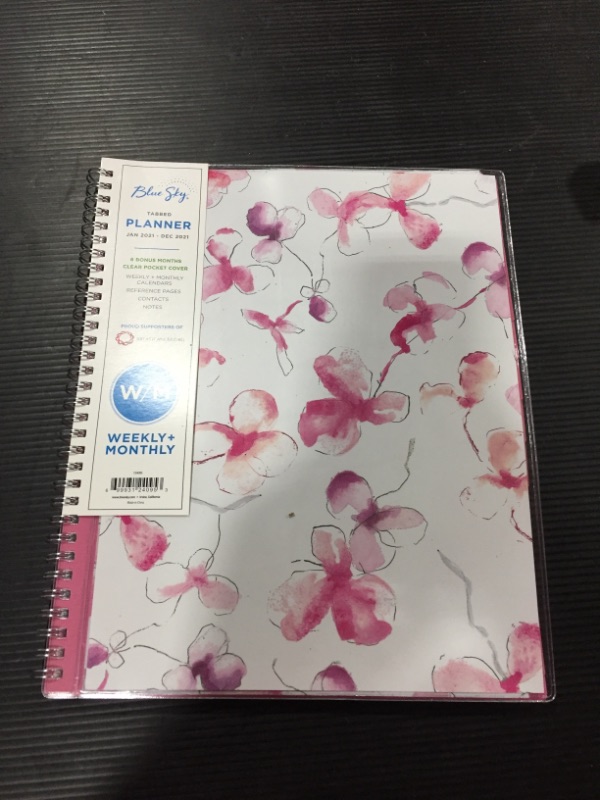 Photo 2 of Blue Sky 2021 Weekly & Monthly Planner, Flexible Cover, Twin-Wire Binding, 8.5" x 11", Orchid (124095)
