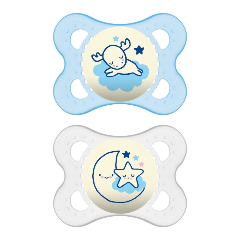 Photo 1 of MAM Night Pacifier, 0-6 Months, Boy, 4 pack
