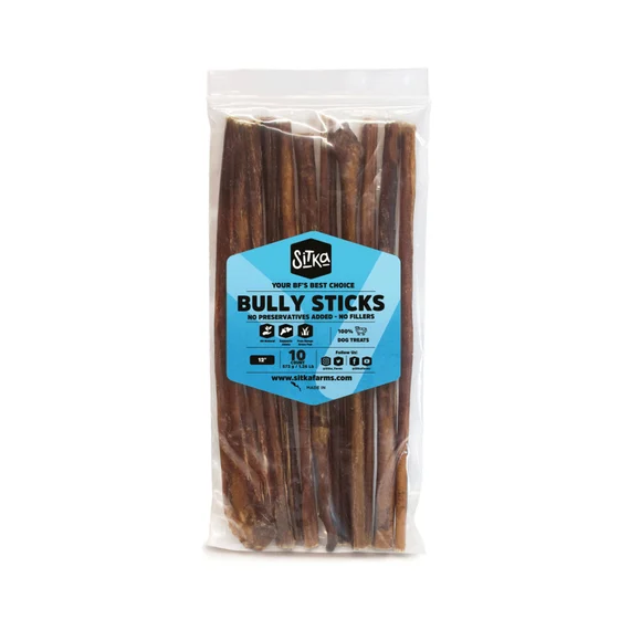 Photo 1 of Best Bully Sticks 12 Inch All-Natural Premium Jumbo Bully Sticks for Dogs - 12” Fully Digestible, 100% Grass-Fed Beef, Grain and Rawhide Free | 10 Pack | Dog Chews for Aggressive Chewers
