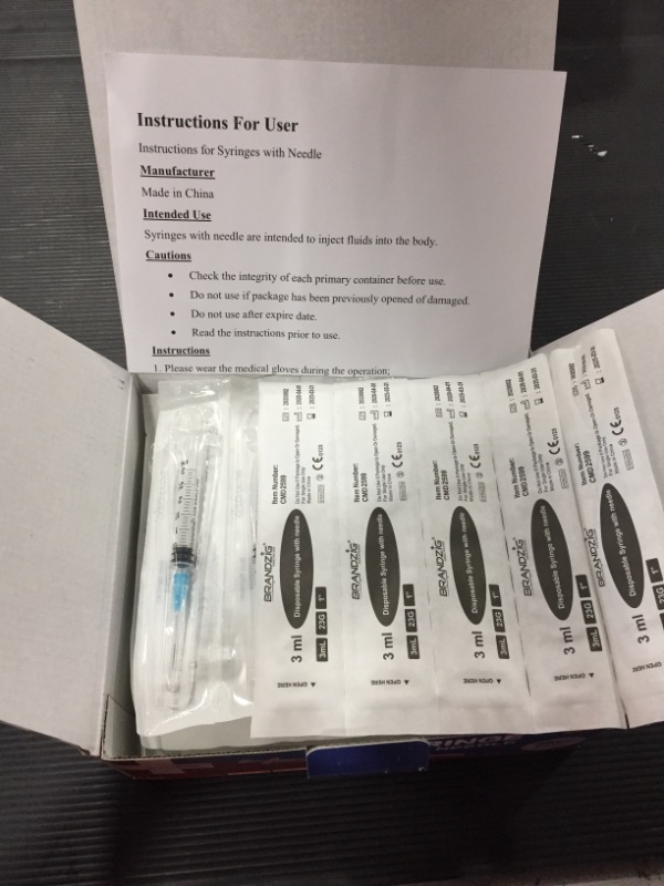 Photo 2 of 3ml Syringe with Needle - 23G, 1" Needle 50-Pack
