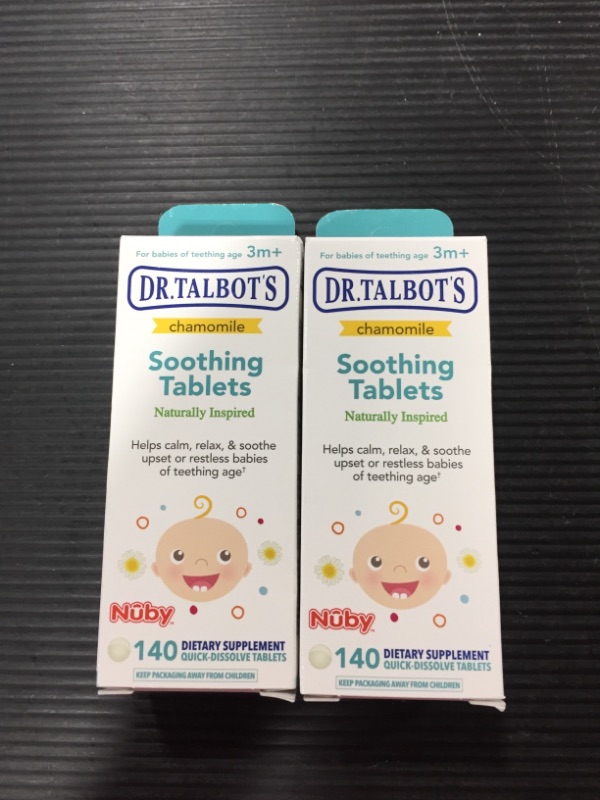 Photo 2 of 2 PACK Dr. Talbot's Chamomile Soothing Tablets, Quick Dissolve, 140 Count
expires 09/2024