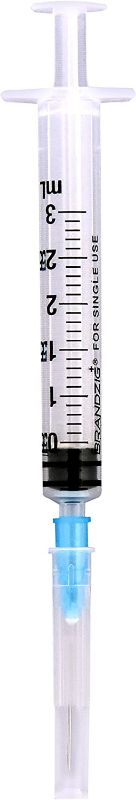 Photo 1 of 3ml Syringe with Needle - 23G, 1" Needle 50-Pack
