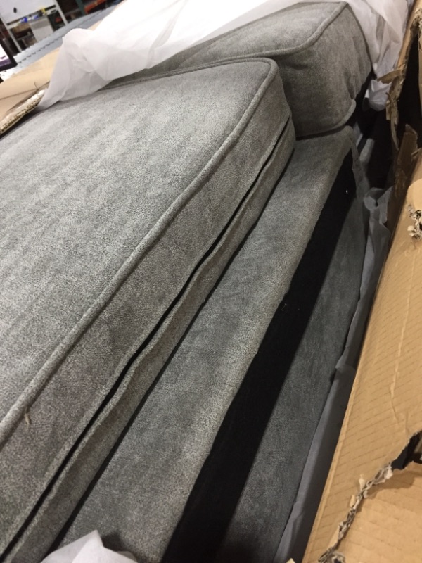 Photo 3 of 100*100“ Big Sectional Sofa Couch L Shape Couch for Home Use Fabric Grey 3 Pillows Included
BOX 2 OF 3 