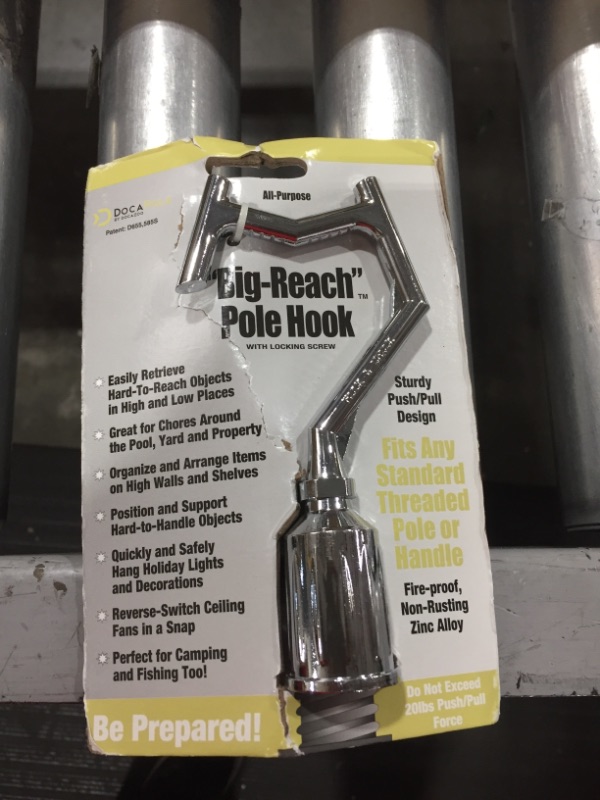 Photo 1 of Big-Reach Pole Hook Attachment for Extension Pole, Utility Hook for Hanging String Lights (Pole Not Included)
