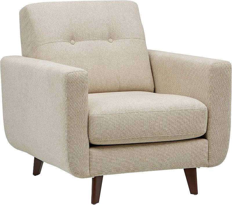 Photo 1 of Amazon Brand – Rivet Sloane Mid-Century Modern Living Room Armchair, 32.7"W, Shell
