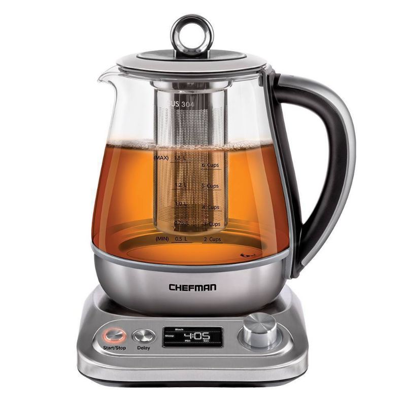 Photo 1 of Chefman Digital Programmable Glass Electric Kettle, Stainless Steel, 1.5 Liter
