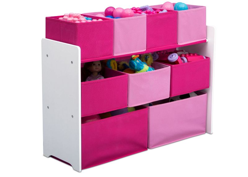 Photo 1 of 9 Bin Deluxe Toy Organizer White/Pink - Delta Children
