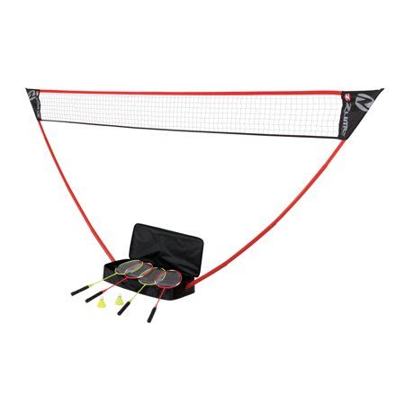 Photo 1 of Zume Games Portable Badminton Set with Freestanding Base Sets up on Any Surface in Seconds - No Tools or Stakes Required
