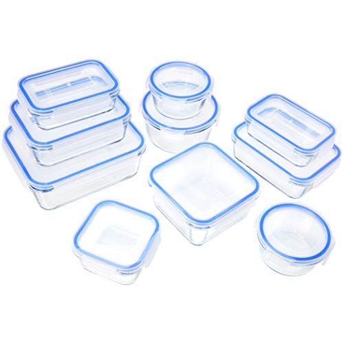 Photo 1 of Amazon Basics Glass Locking Lids Food Storage Containers, 20-Piece Set
