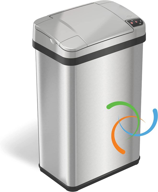 Photo 1 of  4 Gallon Sensor Trash Can with Odor Filter and Fragrance, Touchless Automatic Stainless Steel Waste Bin, Perfect for Office and Bathroom
