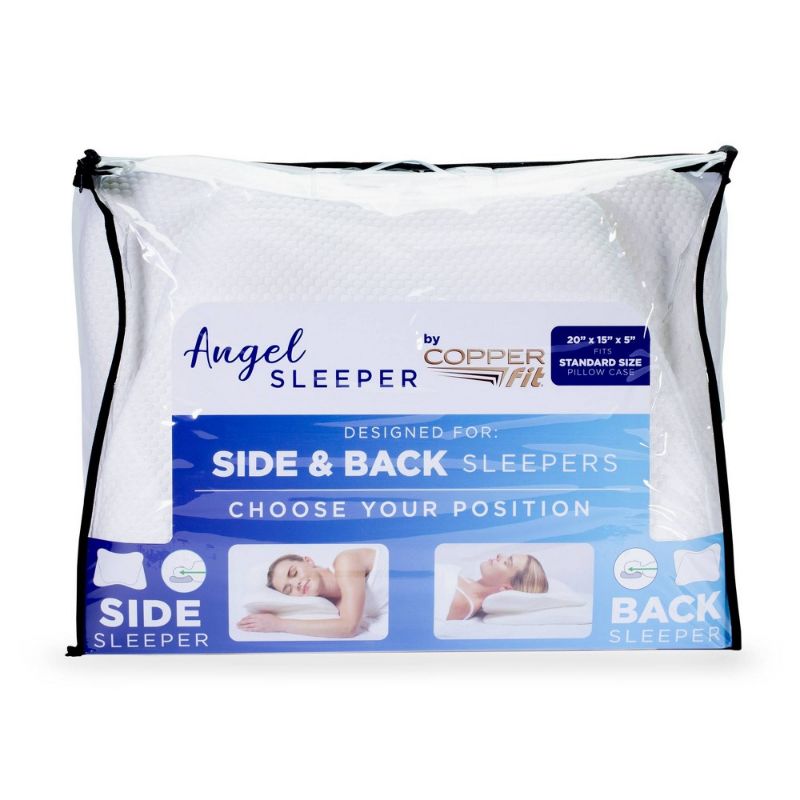 Photo 1 of Copper Fit Angel Side/back Standard Sleeper Bed Pillow White
