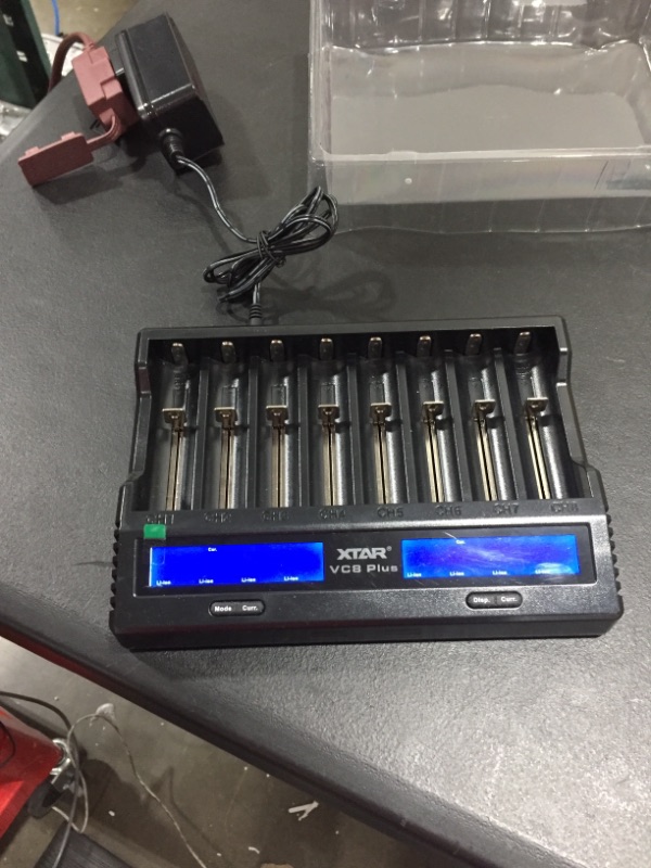 Photo 2 of 8 Bays 18650 Battery Charger XTAR VC8 Plus Type C Universal Smart 21700 Charger with LCD Display,3A Fast Charge Rechargeable Batteries Li-ion 16340 14500 26650 Ni-MH AA AAA C with 36W Adapter