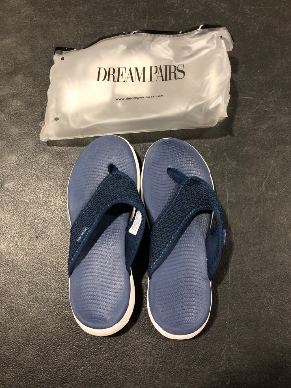 Photo 2 of Dream Pairs Women S Arch Support Soft Cushion Flip Flops Thong Sandals Slippers BREEZE-2 NAVY Size 7
